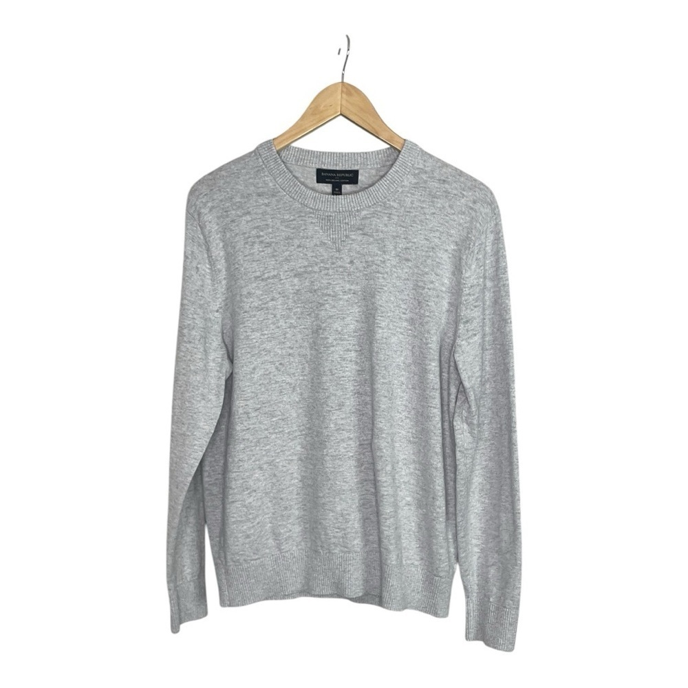 Banana Republic Factory Men's Gray Crew Neck Sweater M - Picture 6 of 8